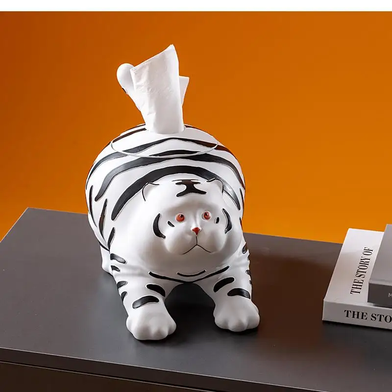 

Living Room Decorative Paper Box Cute Tiger Tissue Kitchen Storage & Organization Boxes Home Decor Crafts