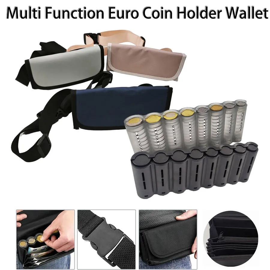 

Новый цветной кошелек официанта, поясная сумка, 8-слотовый диспенсер для монет, держатель для монет, коллекционная поясная сумка для кассира, телефона с чеконом