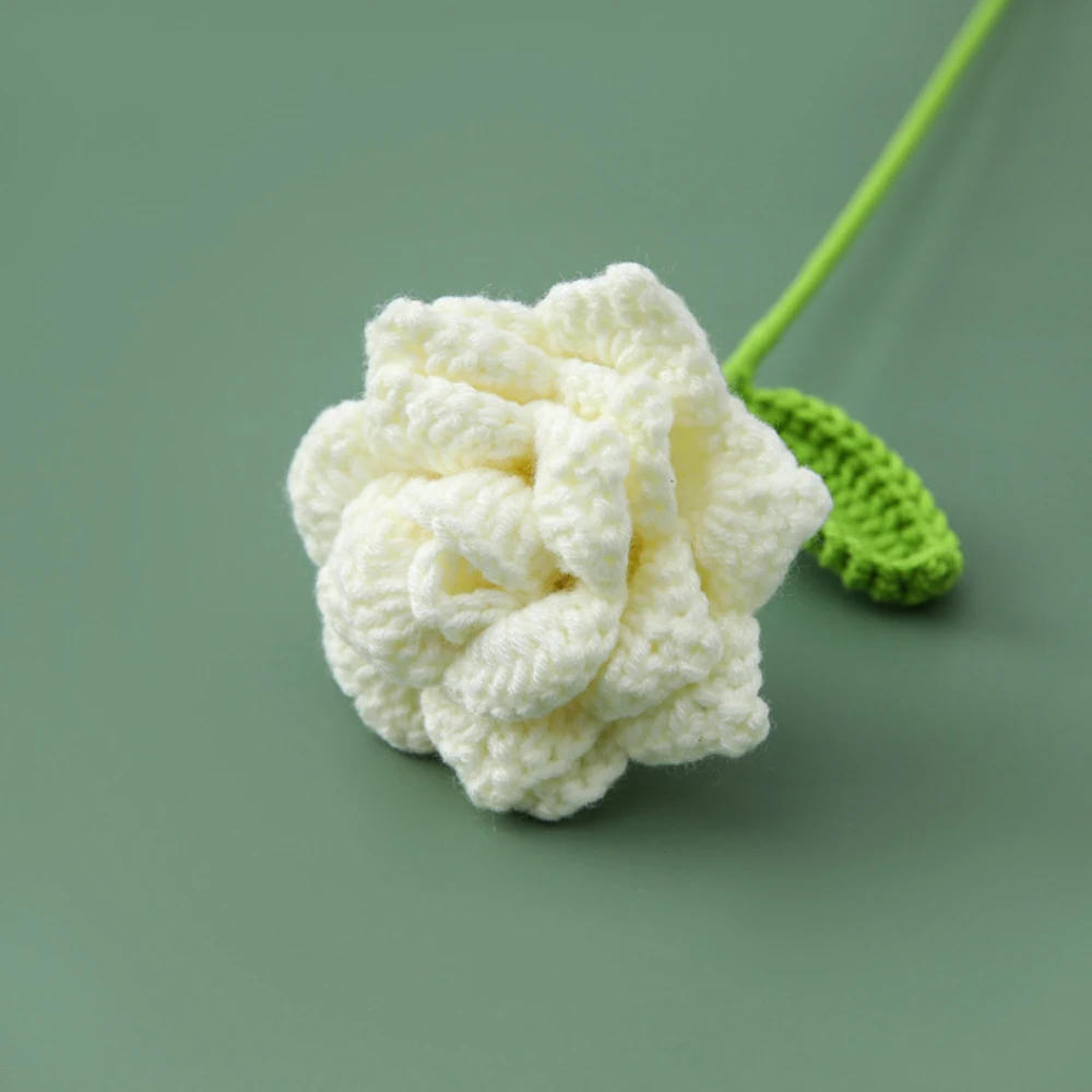 Gestrickte Rosen-Blumensträuße Gehäkelte Hochzeitssträuße Gestrickter Blumenstrauß Heim- und Partydekoration Geschenk für Freunde Abschlussstrauß – Detail 8