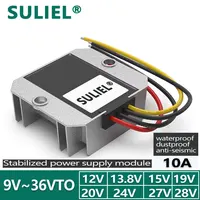 Regulador de voltaje CC de 9V a 36V a 12V13,8V15V19V20V24V28V convertidor de potencia de 12V a 12V módulo de fuente de alimentación regulada por batería de 12V