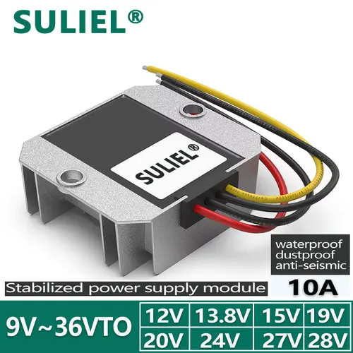 Regulador de voltaje CC de 9V a 36V a 12V13,8V15V19V20V24V28V convertidor de potencia de 12V a 12V módulo de fuente de alimentación regulada por batería de 12V