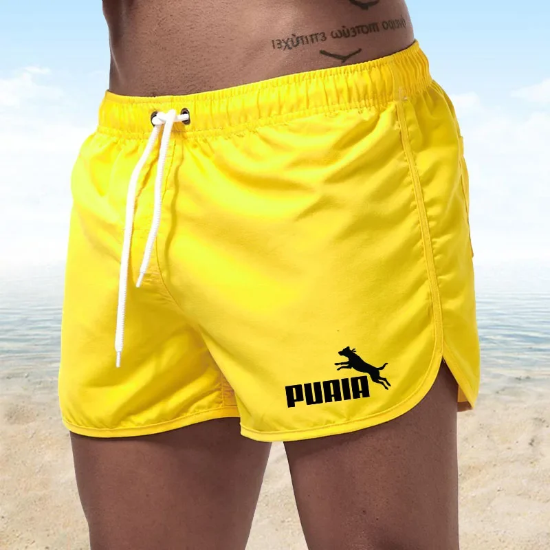 PUAIA Men\'s Shorts Summer Swimwear Men Swimsuit Swimming Trunks Boxer Short Sexy Beach Shorts Surf Board Men\'s Clothing Pants