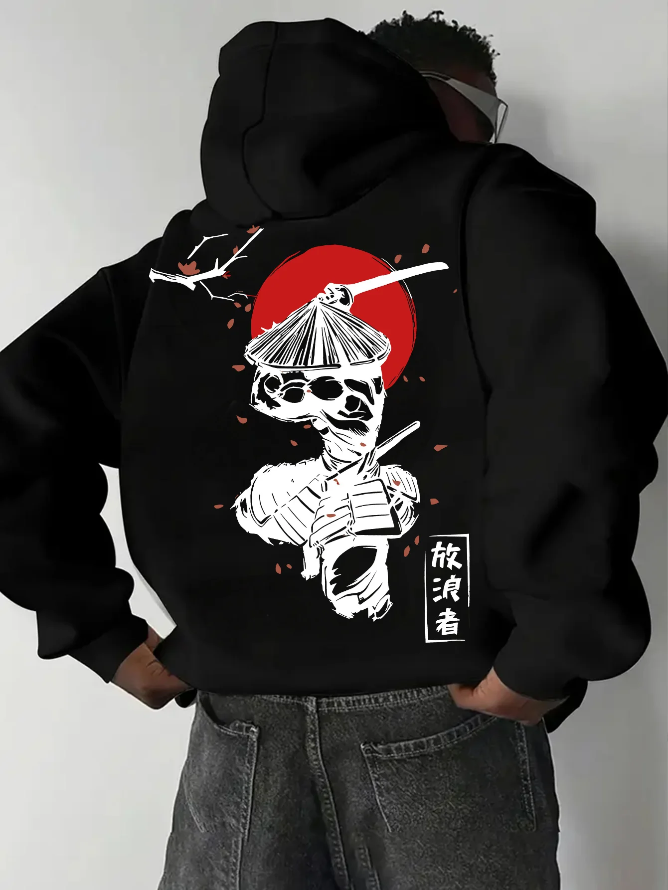 Autumn and Winter Trendy Printed Hoodie Street Daily Unisex Casual Fashion Personalized Top Swordsman Pattern Design