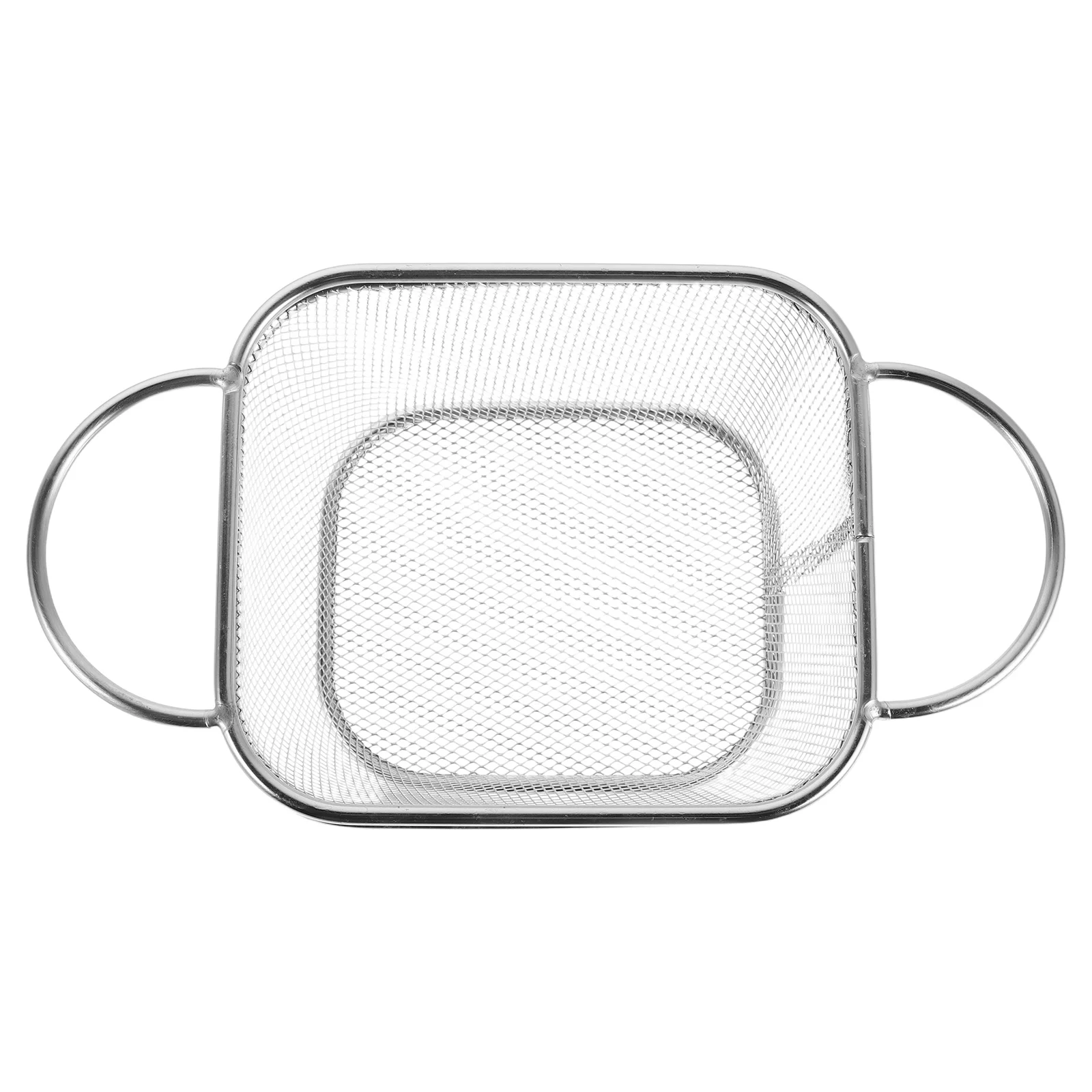 

Mini Square Stainless Steel Fry Basket Double Handle Reusable Cooking Basket Restaurant Barbecue French Fry Chip Snack Serving