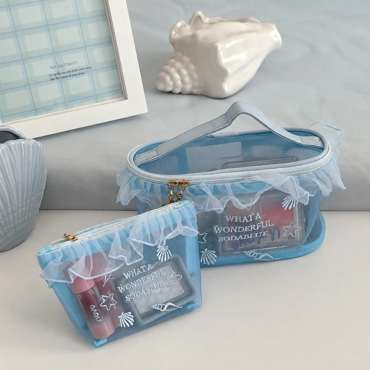 Cosmetic Samples Pouch Ultra Lightweight Lipstick Storage Bag Square Makeup Bag Foldable Fashion Storage Bag For Women Dating