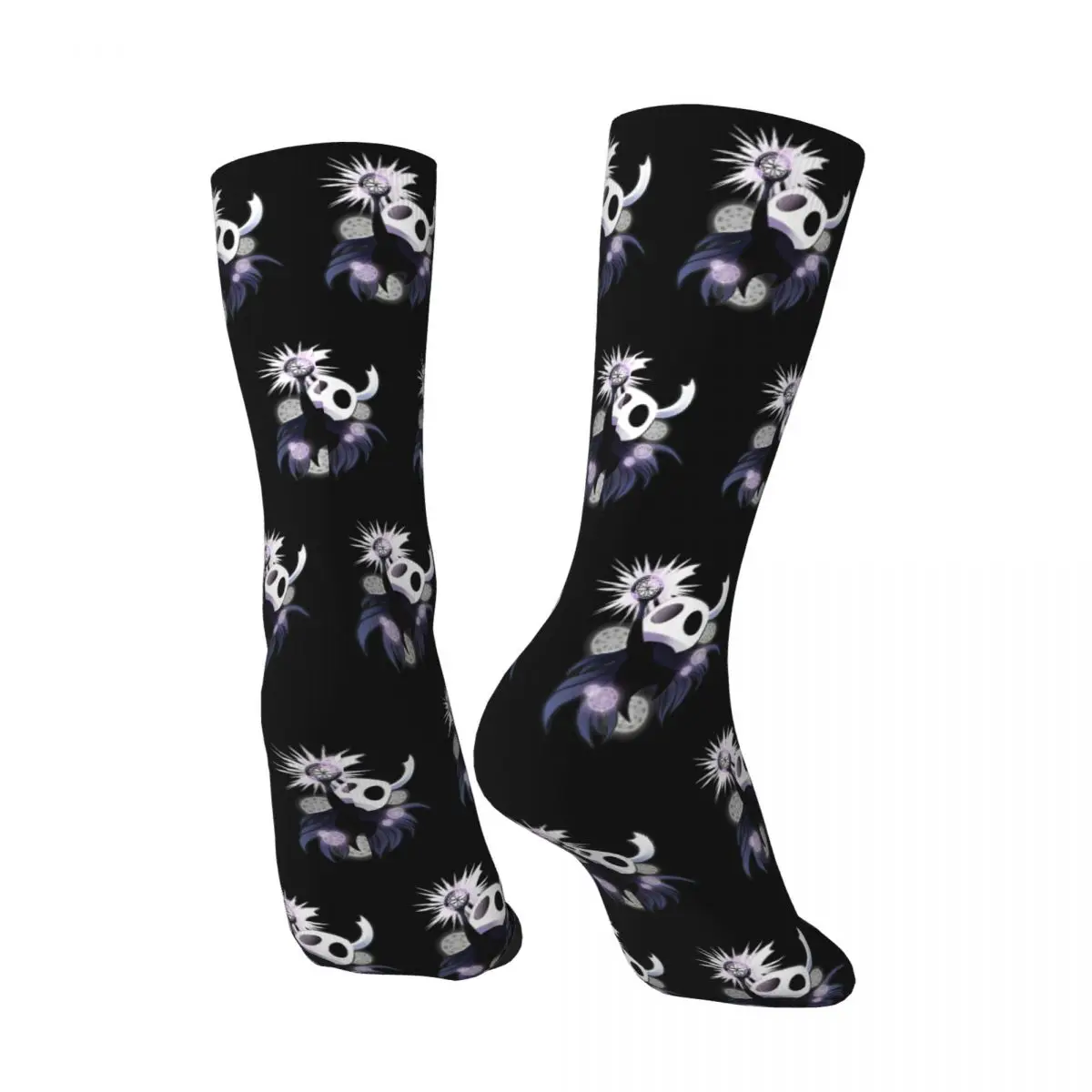 Crazy compression Dream Nail Pin Sock for Men Harajuku Hollow Knight Seamless Pattern Crew Sock Novelty