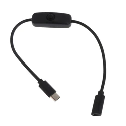 Power Switch Cable for 4B Power Supply, USB Type C Male to Type C Female Extension Cable with ON/Off Button