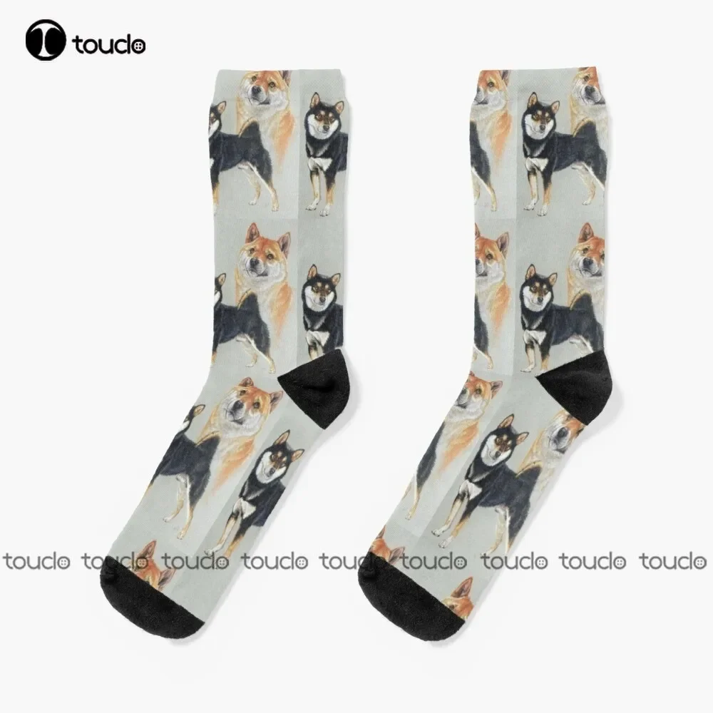 

Носки с коллажем Shiba Inu, белые носки, женские носки унисекс для взрослых и подростков, молодежные носки, персонализированные на заказ 360° ° Цифровая печать HD высокого качества