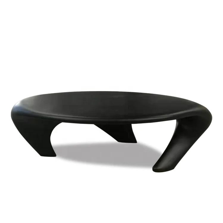 ✿q Modern Fiberglass Monster Oval Shape Triangle Feet Coffee Side Table Tea Center Table for Living Room