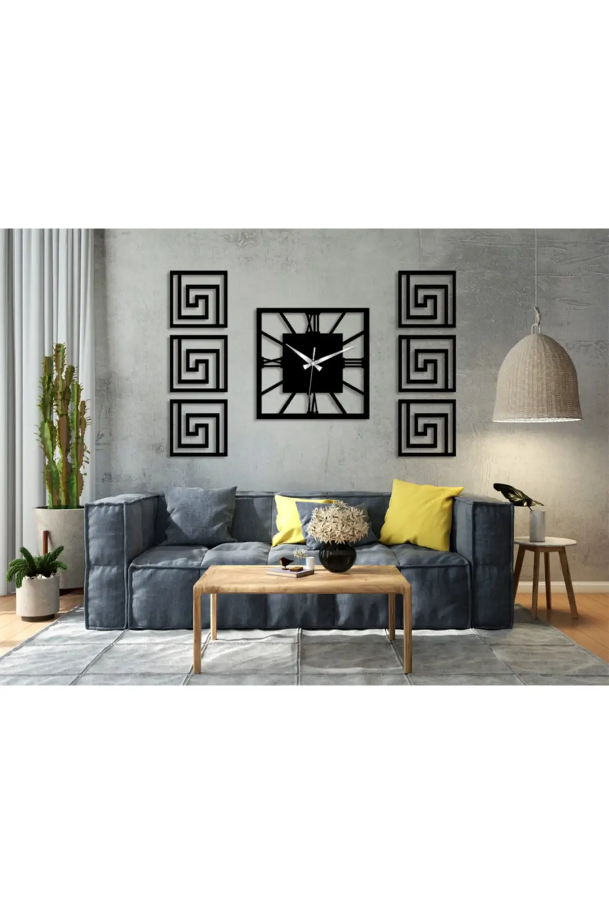 Wall Clock Set with Decorative Side Table Home Decoration large size clock 100*50 cm