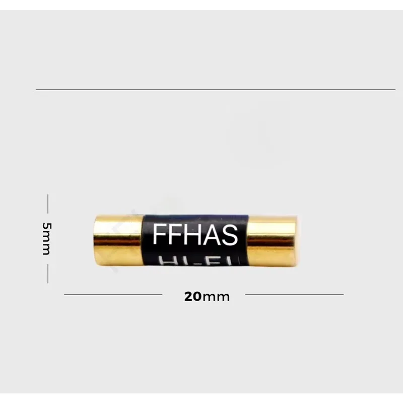 FFHAS 5x20mm Oil-Immersed Slow Blow Fuse, 5N Pure Silver Gold Nano Coated, For HiFi Preamp, Tube Amp, CD & DAC