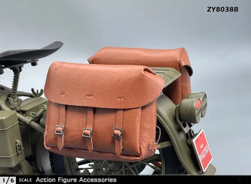 ZY8038 figura de soldado a escala 1/6, accesorios Mini Scence, WWII, Juego de bolsas de motocicleta militar de EE. UU. Para modelo de figura de acción de 12 pulgadas