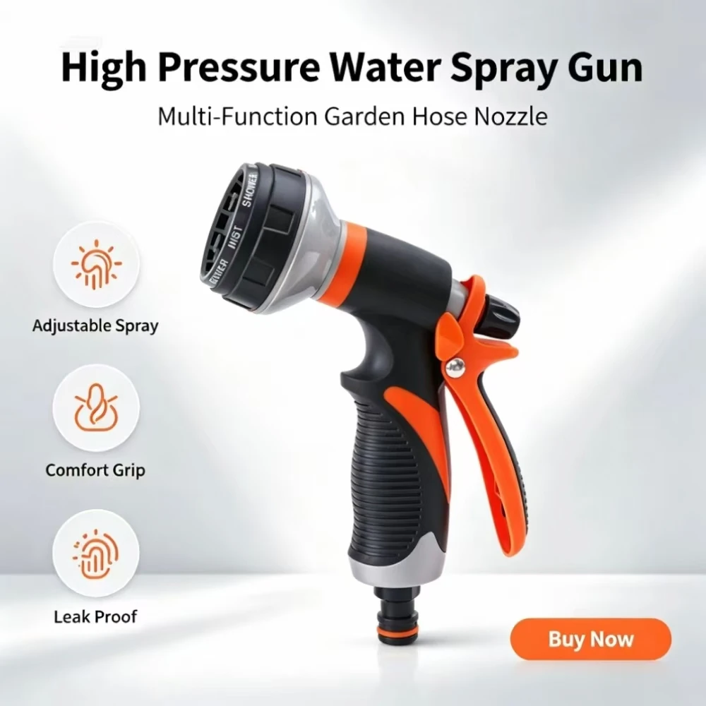 Garden Washing Cleaner High Power Pressure Car and Hose Nozzle Washer Water Spray Gun Adjustable Garden Hose Car Wash Water Gun