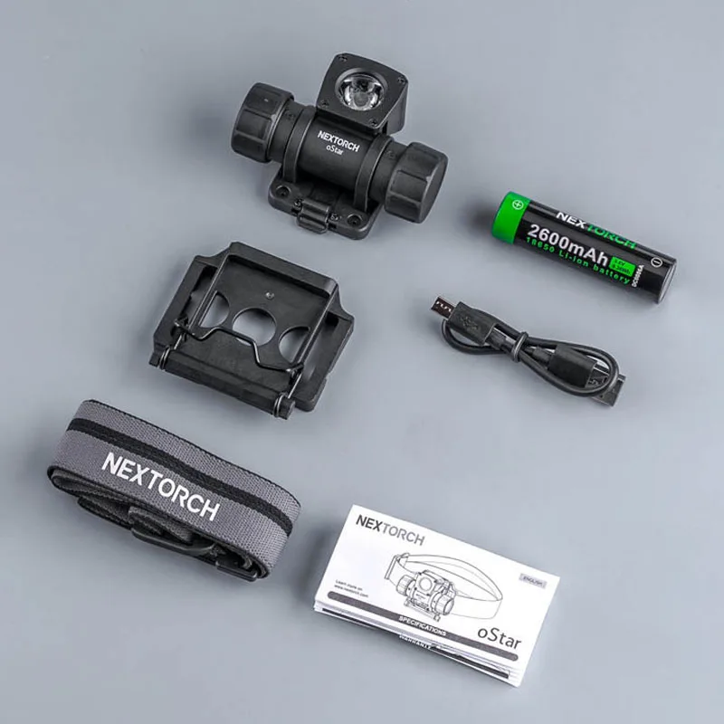 Nextorch OStar Multi-function Magnetic Headlamp Compatible with Helmets, 500 Lumens 131m Beam Range, 18650 Battery Rechargeable