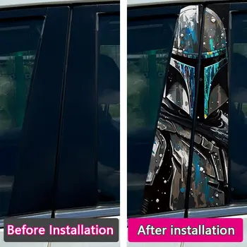 Graffiti Anime Mandalorian Yoda Auto Sloupek B Samolepka Voděodolný Kryt Středového Sloupku Škrábance Opalovací Krém Auto Příslušenství 10 nejlepší prodej Autopříslušenství Yoda - №2