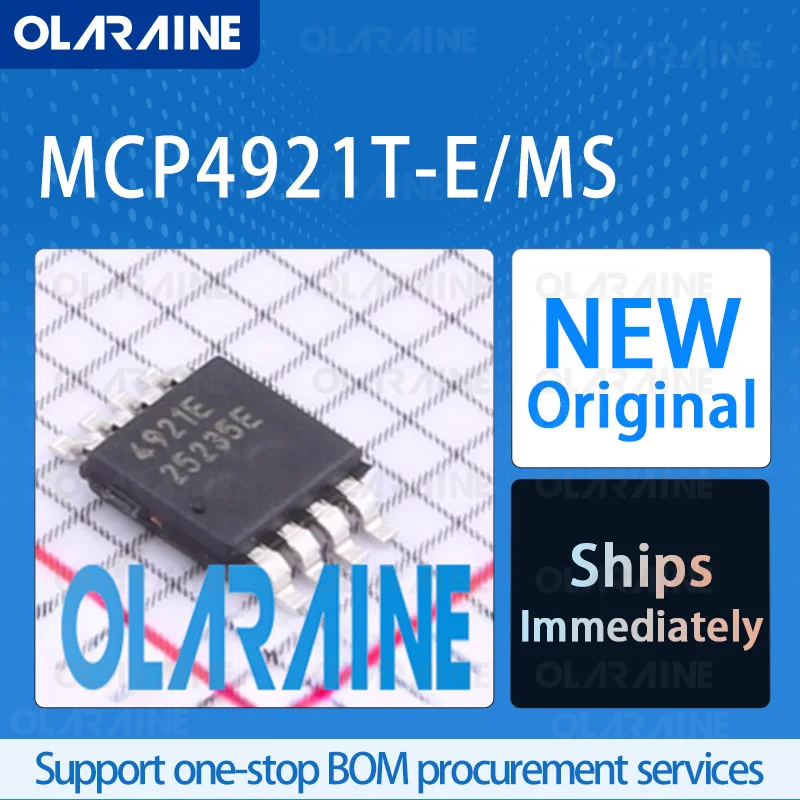 

1/5/10Pcs MCP4921T-E/MS MSOP-8 Original IC Chip Digital-to-Analog Converter - DAC RoHS 1 Channel Voltage 5.5 V