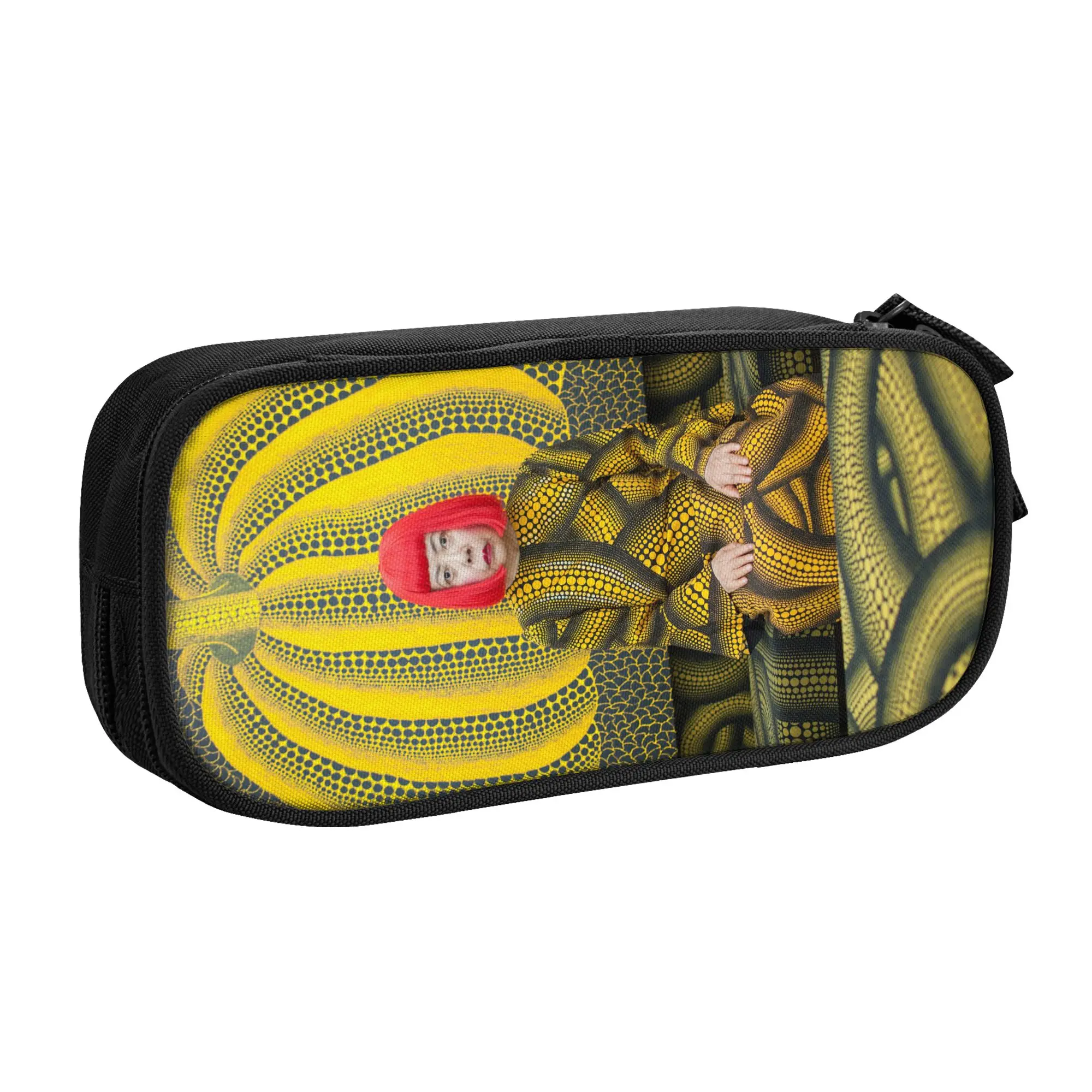 Kawaii Yayoi Kusama Pencil Cases for Boy Girl Large Storage Pumkin Abstract Painting Pencil Bag School Accessories