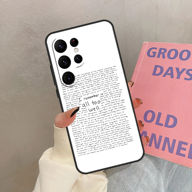 Etui z tekstem piosenki All Too Well na Samsung Galaxy S25 Ultra S20 S21 S22 S24 S23 Ultra S9 S10 Plus S25 FE Cover Coque