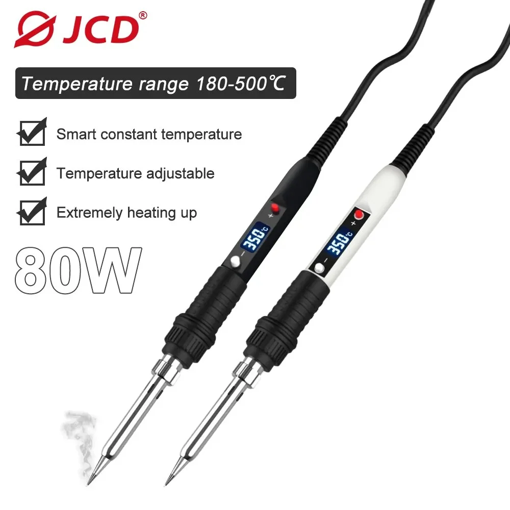 JCD 80W Soldering Iron Sponge Professional Tin Electric Bread Adjustable Temperature 110V 220V  Lead-free Welding  Repair Tools