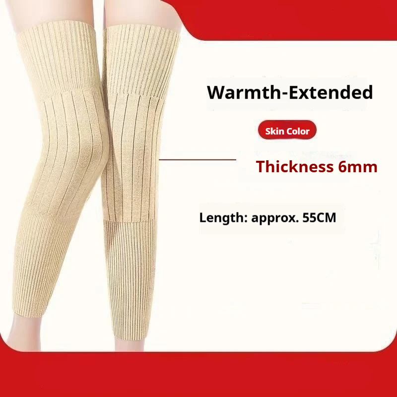 عبوتان من وسادات الركبة بثلاثة ألوان للاختيار من بينها، سميكة للحماية، مناسبة للغرف المكيفة، الطول الممتد للخريف والشتاء، حماية من البرد، تخفيف آلام مفاصل الركبة، الأرجل الباردة القديمة، تدفئة الركبة، للجنسين #6