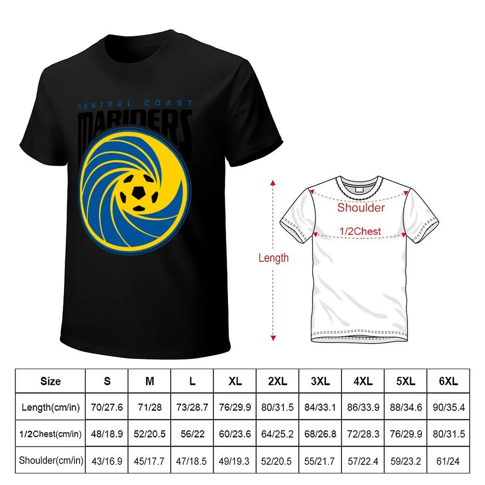 Central Coast Mariners T-Shirt vintage anime tshirt Blouse clothing for men