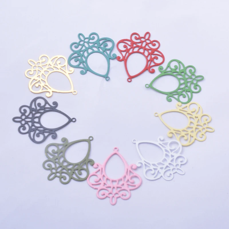 30pcs AB8445 Filigree Charms Thin Earring Pendant