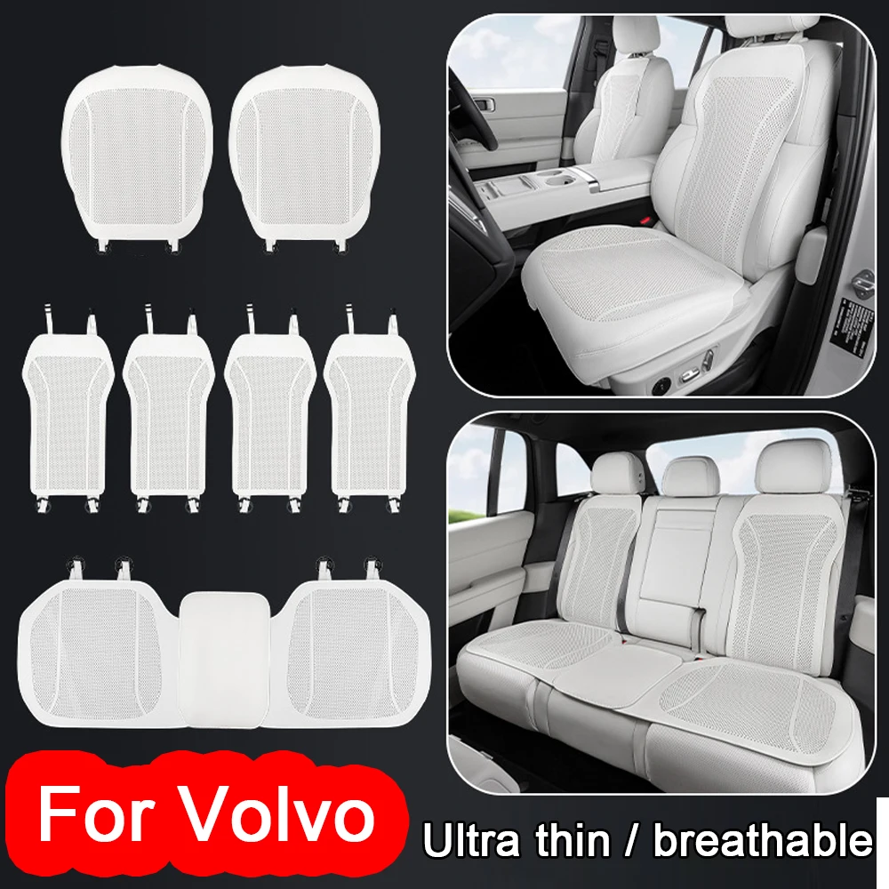 Image of Weiches Leder Autositzbezug Vordersitz Vollumrandung Autositzkissen für Volvo XC60 XC90 S90 V90CC S60 V60CC V40 S80 XC40