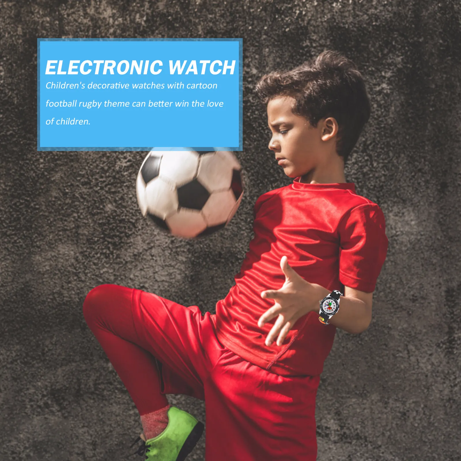 Kids Watch Waterproof Cartoon Football Rugby Style Silicone Band Sports Wristwatch Children Gift Small Exquisite Design