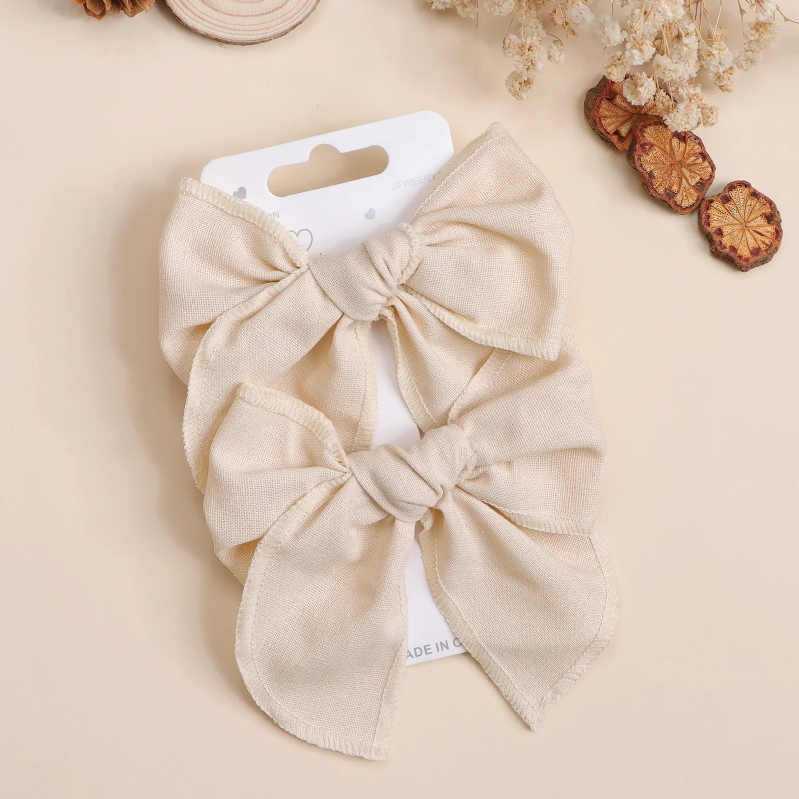 

2 шт., заколка для волос с льняным бантом, элегантная заколка с боковой челкой для девочек, детские универсальные повседневные заколки, аксессуары для волос