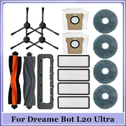 Pièce de rechange pour aspirateur robot Dreame Bot L20 Ultra, brosse latérale principale, vadrouille, filtre Hepa, sac à poussière, accessoires