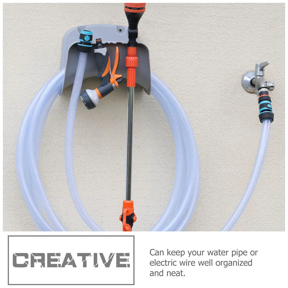Hose Holder Wall Mount Hanger Plastic Garden Holders outside Grey Hangers for Stand