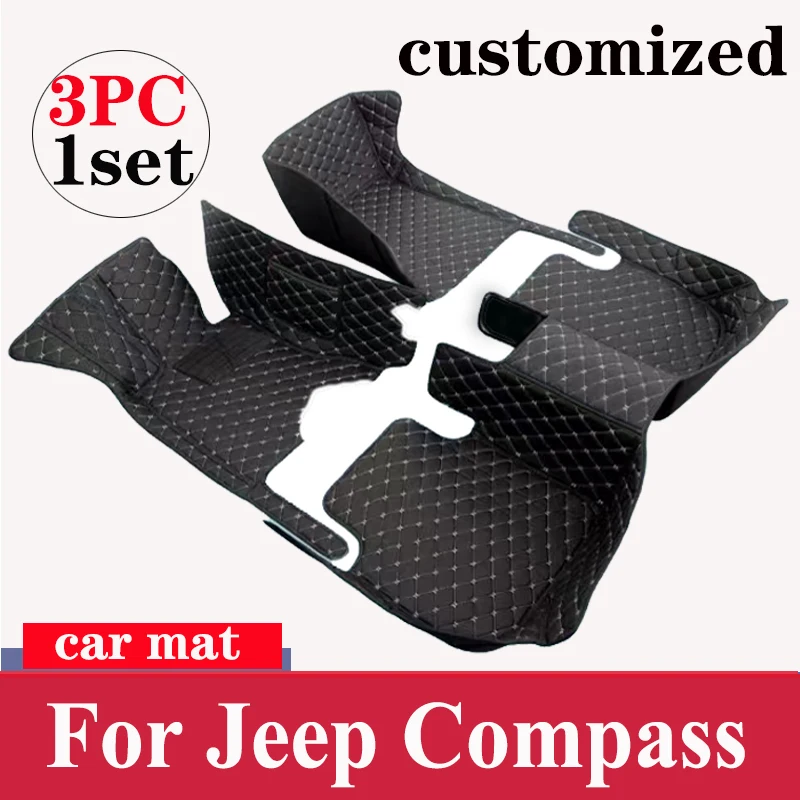 

Car Floor Mats For Jeep Compass 2021 2022 Carpets Foot Pads Accessories Interior Parts Waterproof Protect Rugs Automobile Dash