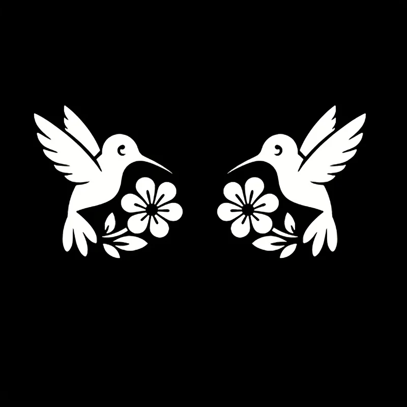 

Наклейка на зеркало заднего вида с цветком колибри, наклейка для украшения автомобиля