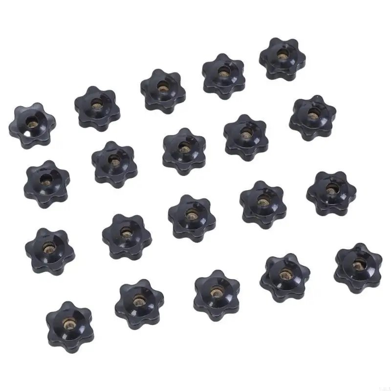 u4la 20pcs يدوي البرقوق شد المكسرات مقبض مقبض الإبهام الميكانيكي الجوز المسمار على نوع المقابض ملولبة نجم المقبض الدائم