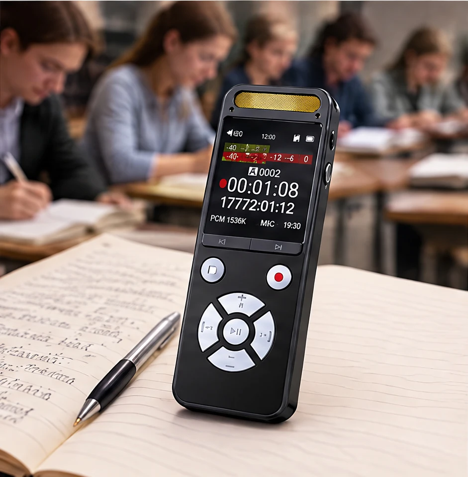 Voice Recorder Pen 32GB 64GB 1TB TF Card Slot HD Sound Chip 360 Omnidirectional Mic One Key Record Dictaphone for Meeting Notes