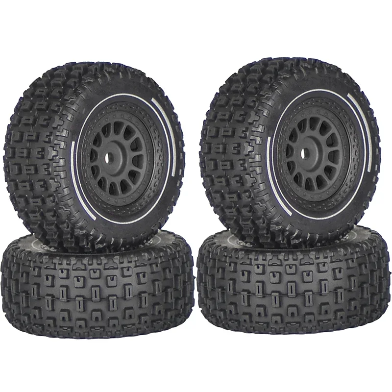 Mini Mojave Grom 4pcs Plastic Wheels Rims with Rubber Tires for Arrma RC Car 1/16 Mojave Grom 4X4 Desert Truck Upgrade Parts view 4