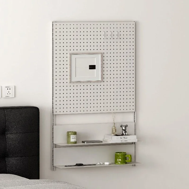Wall-mounted Storage Holders Bathroom Bedroom Organizer Shelf DIY Wall Pegboard Display Rack Metal Household Items Accessories