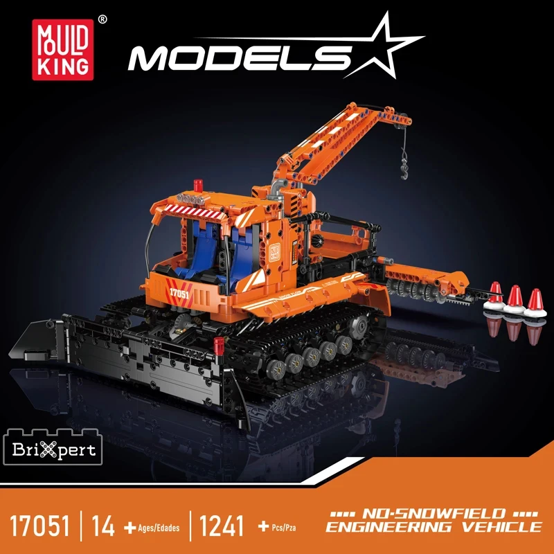 MOULD KING 17051 Technical Remote Control Snowfield Engineering Truck Building Block Diy Car Model Bricks Toys Kids Boys Gifts