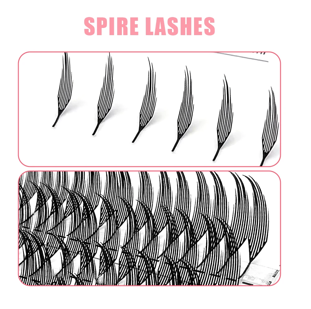 Yelix Spire Lashes Fertig konfektionierte Volumen-Wimpern für einen Wispy-Look 0,07 mm Mix 8-15 mm Trays Großhandel für Salons & Zubehör – Detail 4