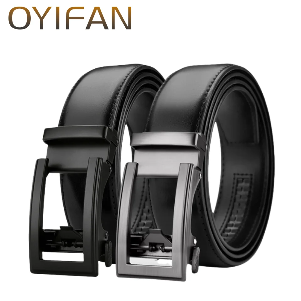 

OYIFAN Men's Leather Belts Cowhide Belts Ratchet Belts Designer Belts for Men Popular Styles