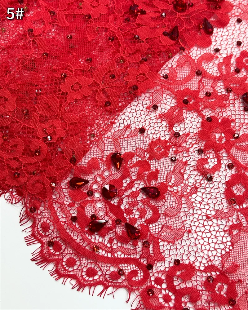 

Лидер продаж, нигерийский кружевной шнур, кружевная ткань, 2025 г., высокое качество, кружево с красными камнями, роскошные африканские ткани, платье 5 метров ST370HN14