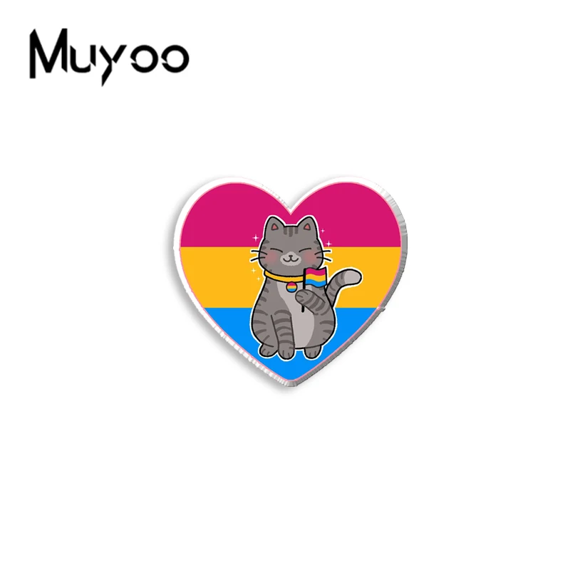 2025 وصول جديد فخر قوس قزح الملونة القط الايبوكسي الحرفية مجوهرات الاكريليك التلبيب دبابيس