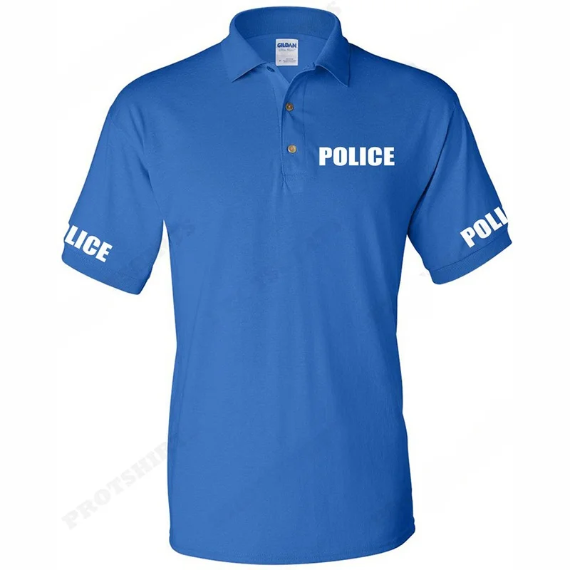 POLICE Polo Shirt uniform men's Causal Polos Men Short Sleeve Cotton Mesh Tops Brand Plus Size Jersey Hemme