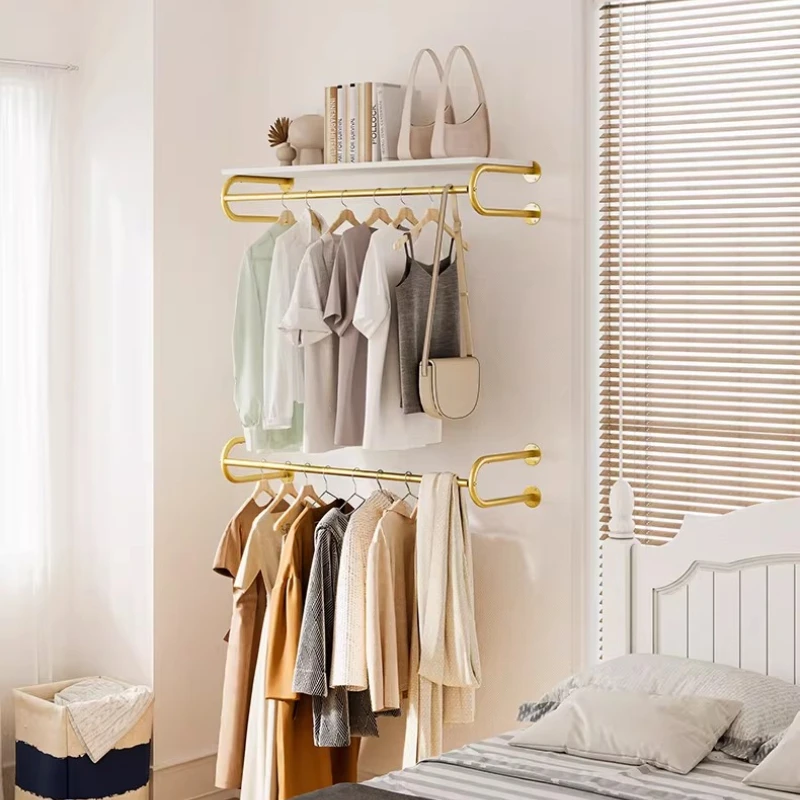 Modern Minimalist Wall Coat Rack Tiered Shelf Organizer Space Saving Entryway Storage Commercial