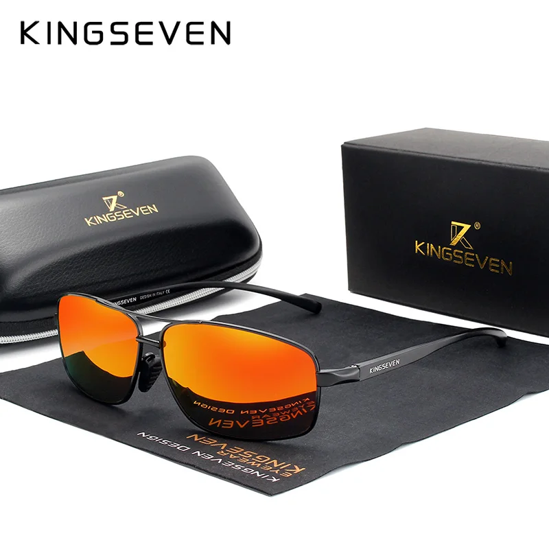 KINGSEVEN Vintage Retro Brand Designer Men Polarized Sunglasses For Men Square Classic Shades Sun glasses UV400 N7088