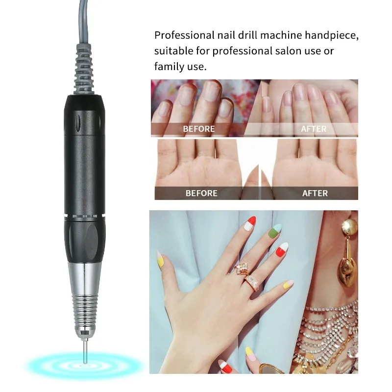 Taladro eléctrico de uñas para manicura y pedicura, pluma de repuesto, herramienta de belleza, accesorio, 30000RPM