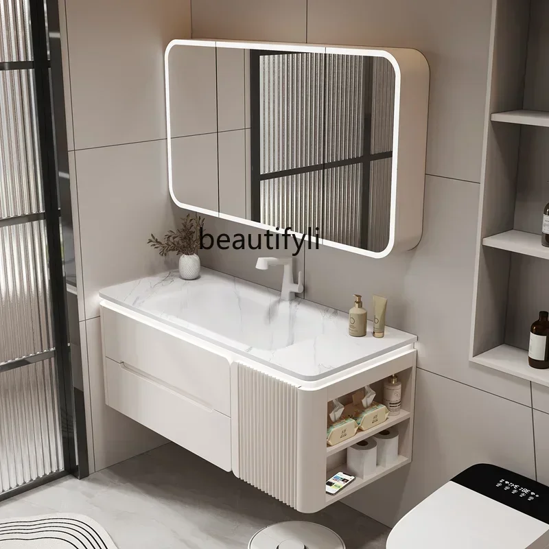 

Rock slab hot bending integrated basin bathroom cabinet combination washbasin toilet hand washbasin