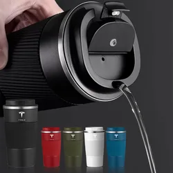Vacuum Flask Travel Thermal Cup Stainless Steel Coffee Thermos Mug Car Logo for Tesla Model 3 S X Y Roadster SpaceX Accessories