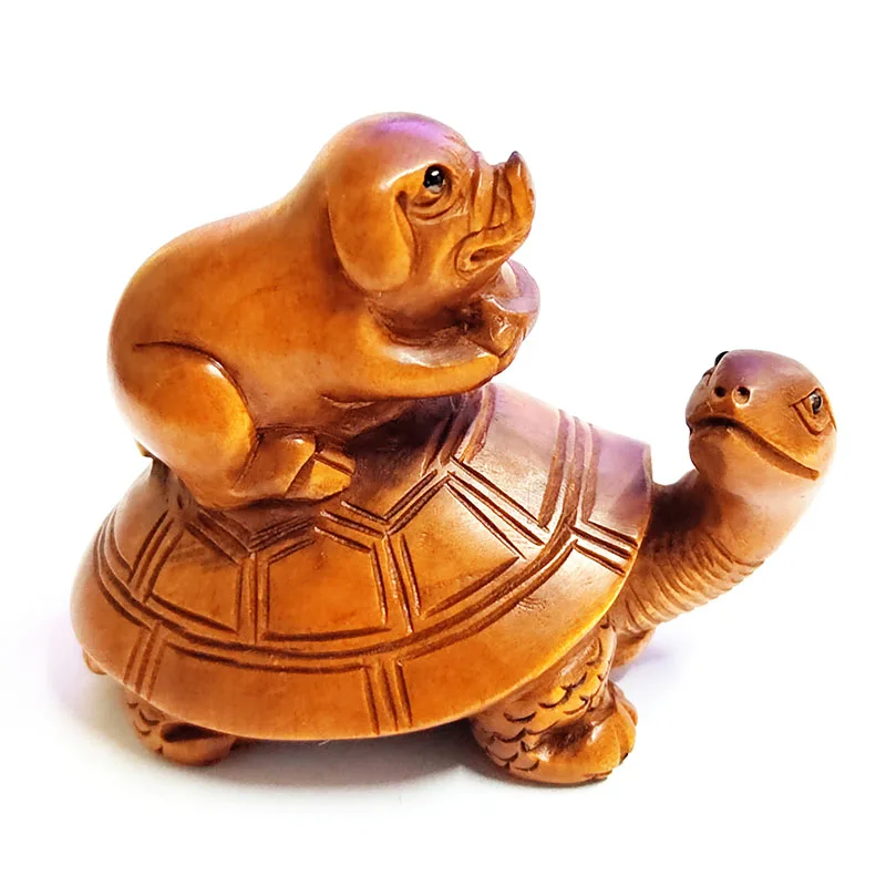 

Y8774 - 2 "Статуэтка Netsuke из ящика ручной работы-черепаха такси из свиньи