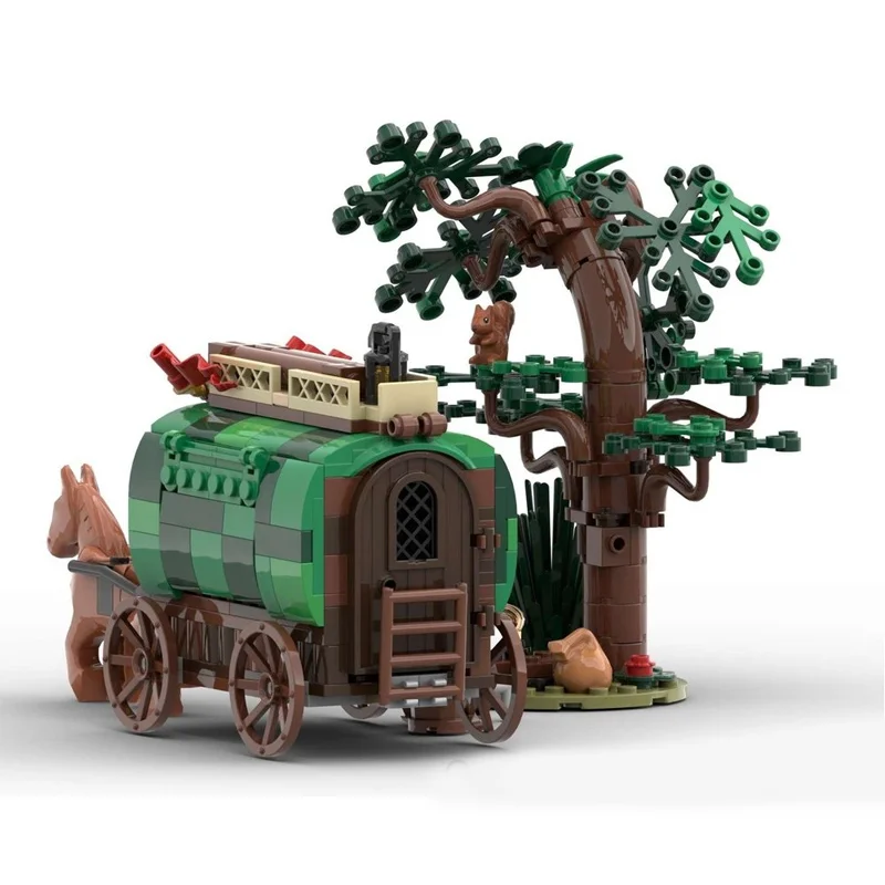 360 pièces MOC artefact médiéval marchand Mobile rideau Wagon bricolage modèle blocs de construction jouets d'anniversaire cadeau